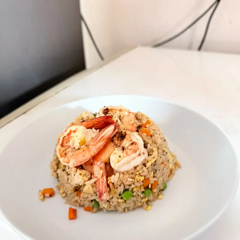 Shrimp fried rice at Vang Vieng Sunset restaurant